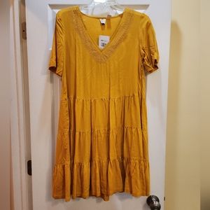 Roxy Yellow Shift Dress - Small